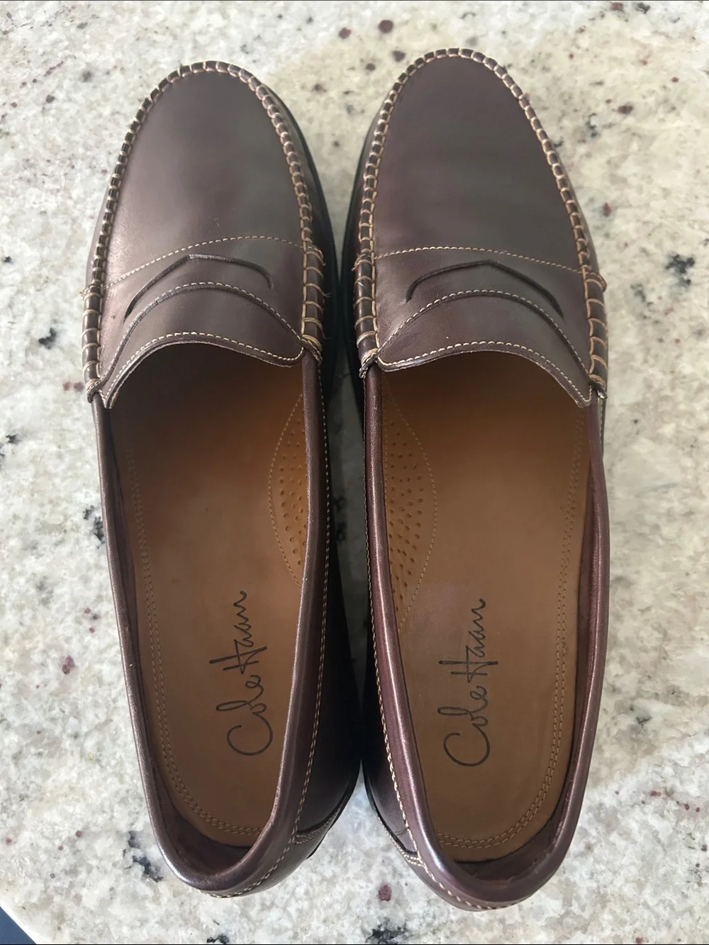 Cole Haan Men's Dark Brown Leather Penny Loafers